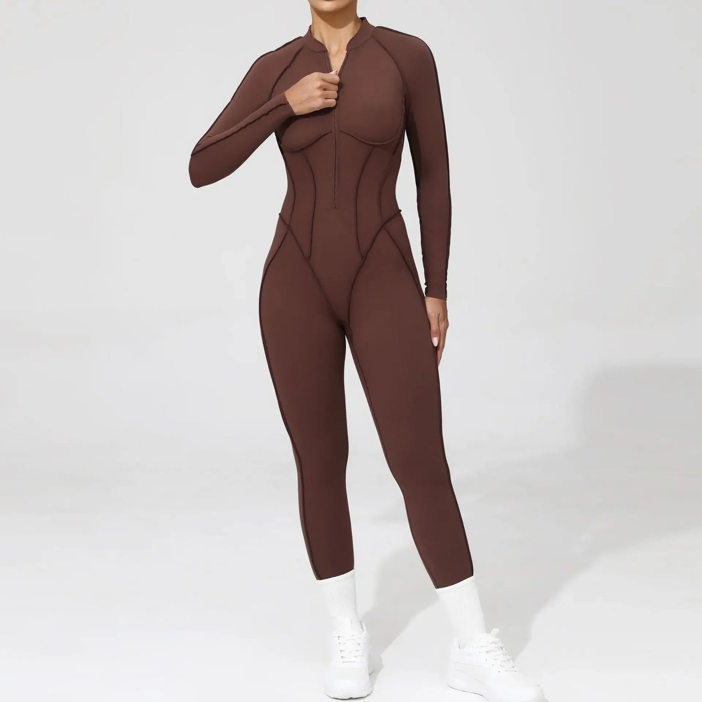 ZIPPER LONG JUMPSUIT