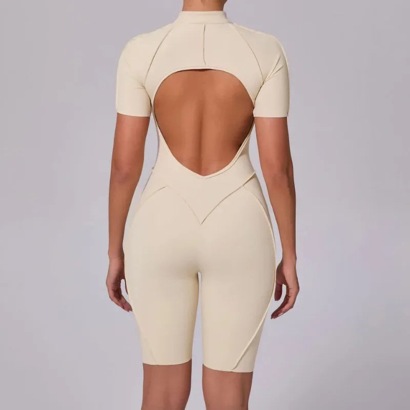 ZIPPER SHORT JUMPSUIT