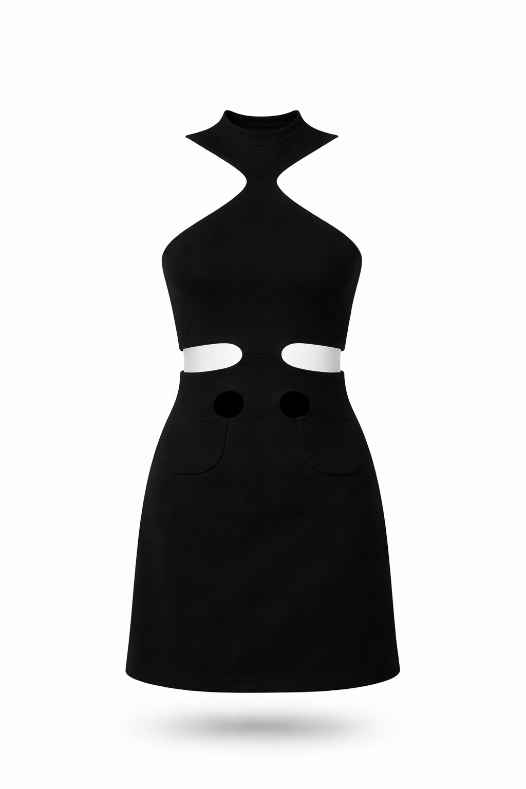 HALTER CUT-OUT MINI DRESS