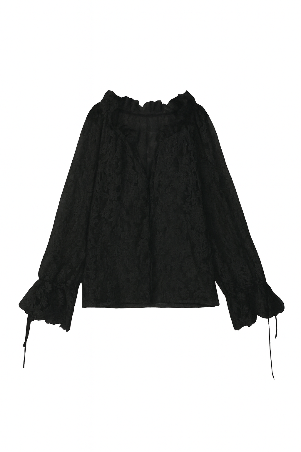 SHEER LACE BLACK BLOUSE