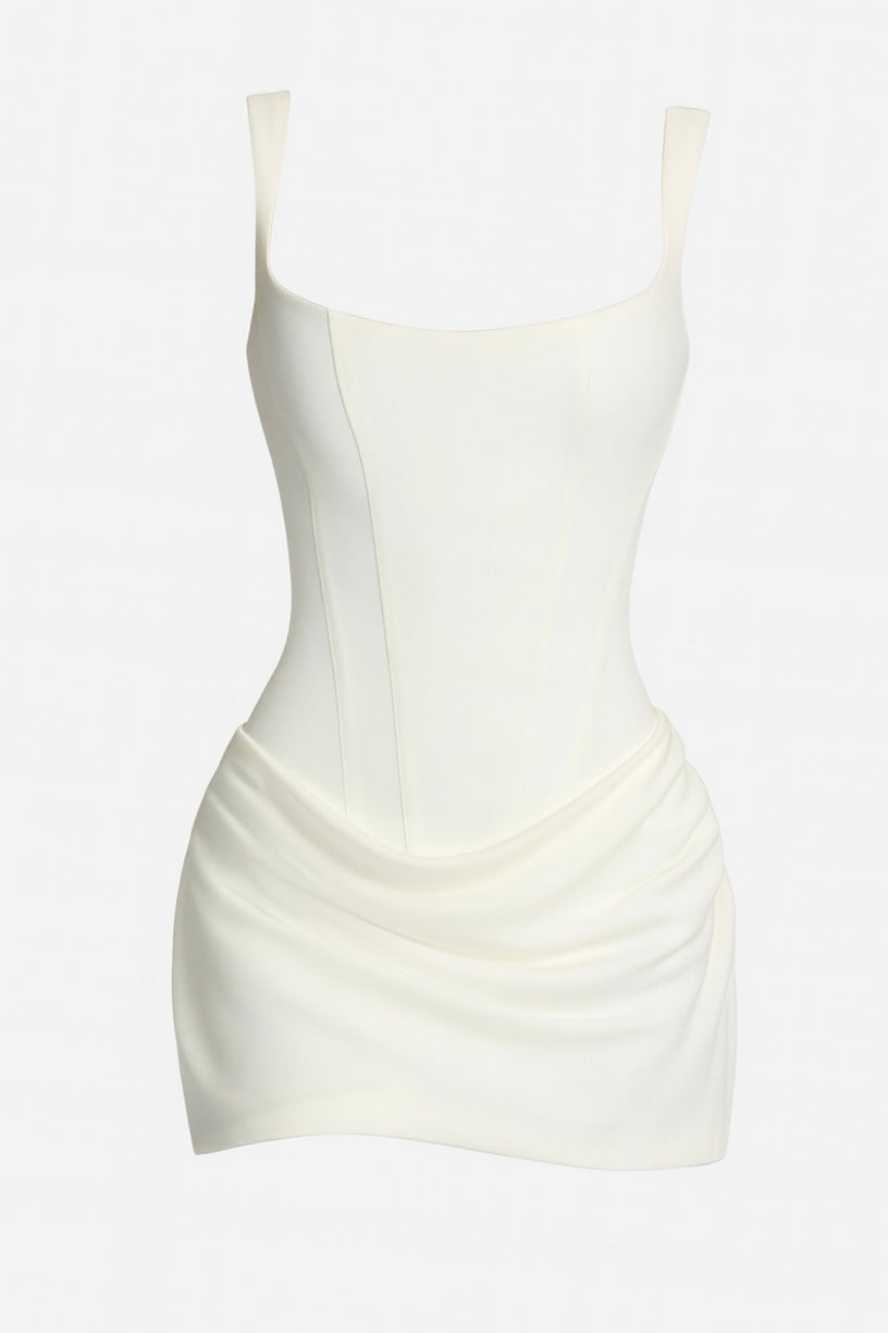 SCULPTED RUCHED MINI DRESS