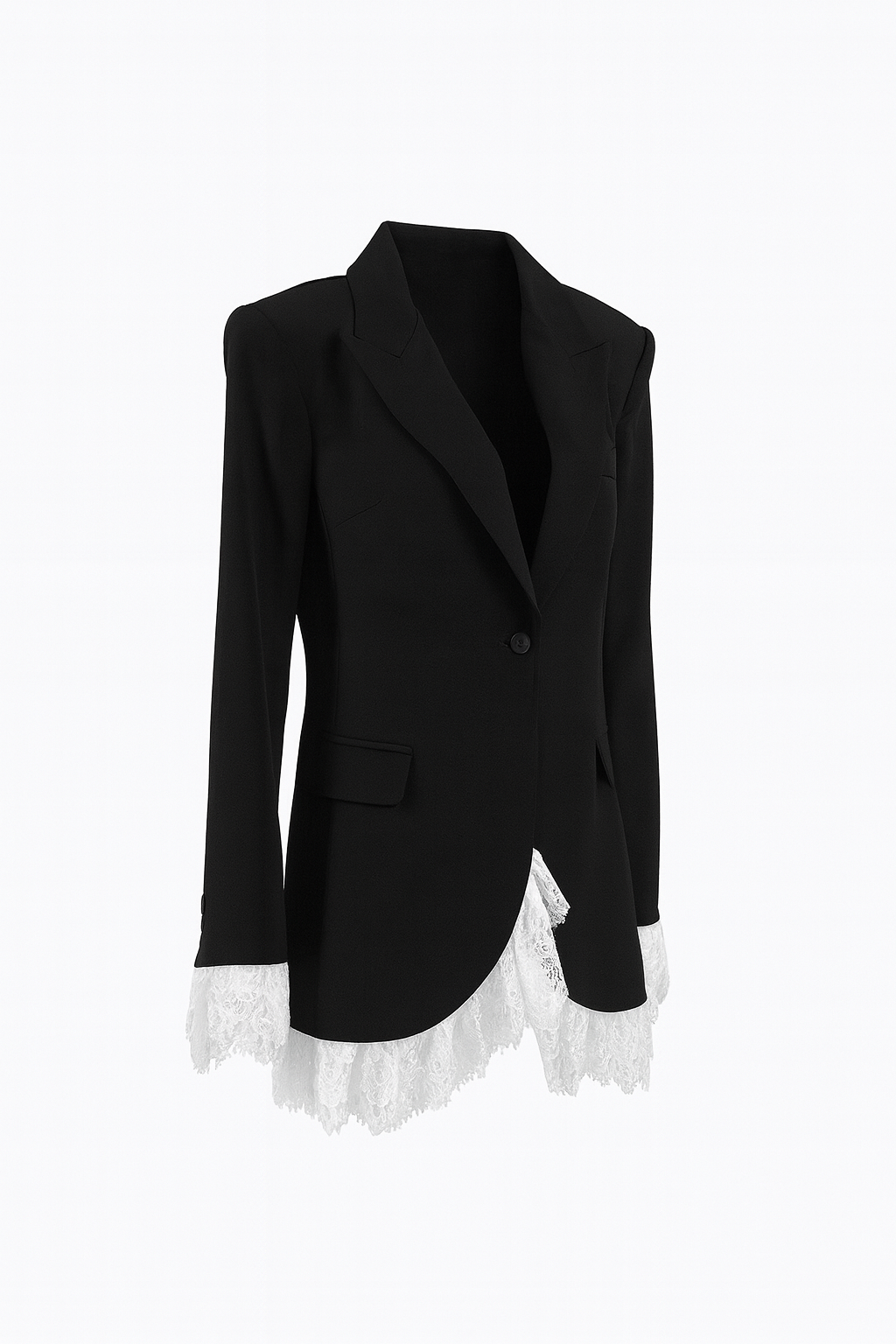LACE-TRIM TAILORED BLAZER
