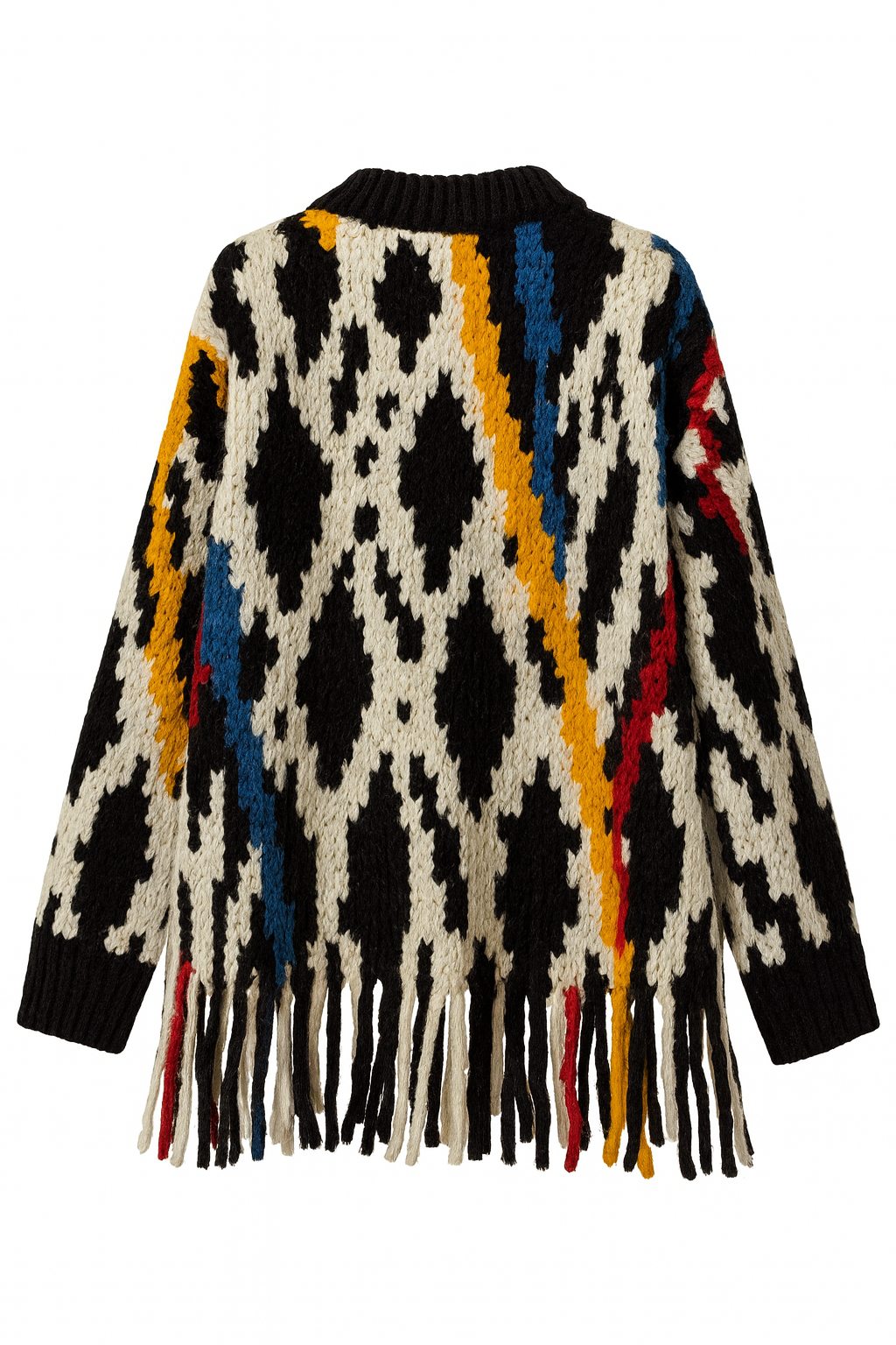 IKAT FRINGE OVERSIZED SWEATER