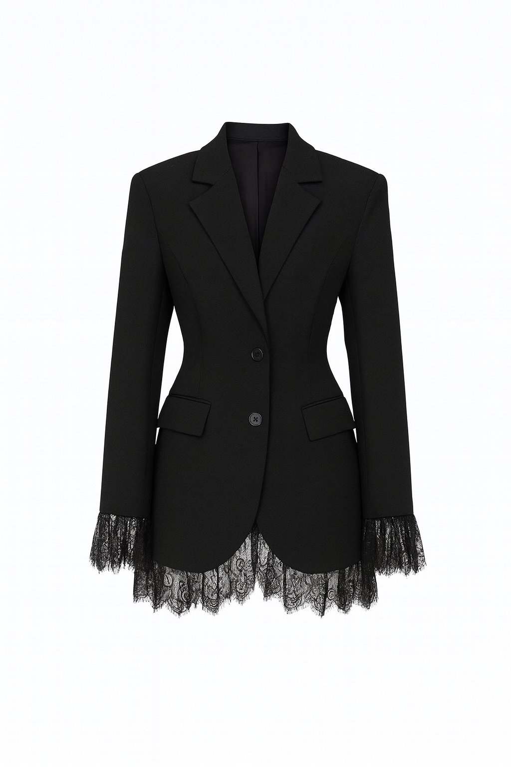 LACE-TRIM TAILORED BLAZER