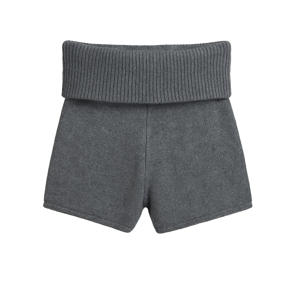 KNIT HIGH-WAISTED SHORTS