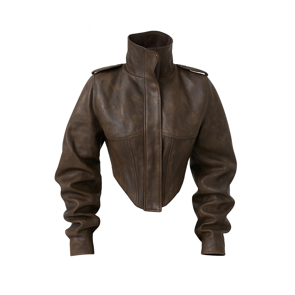 VINTAGE STRUCTURED LEATHER JACKET