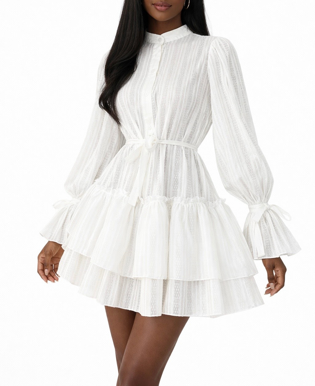 LOOSE-FIT RUFFLED MINI DRESS