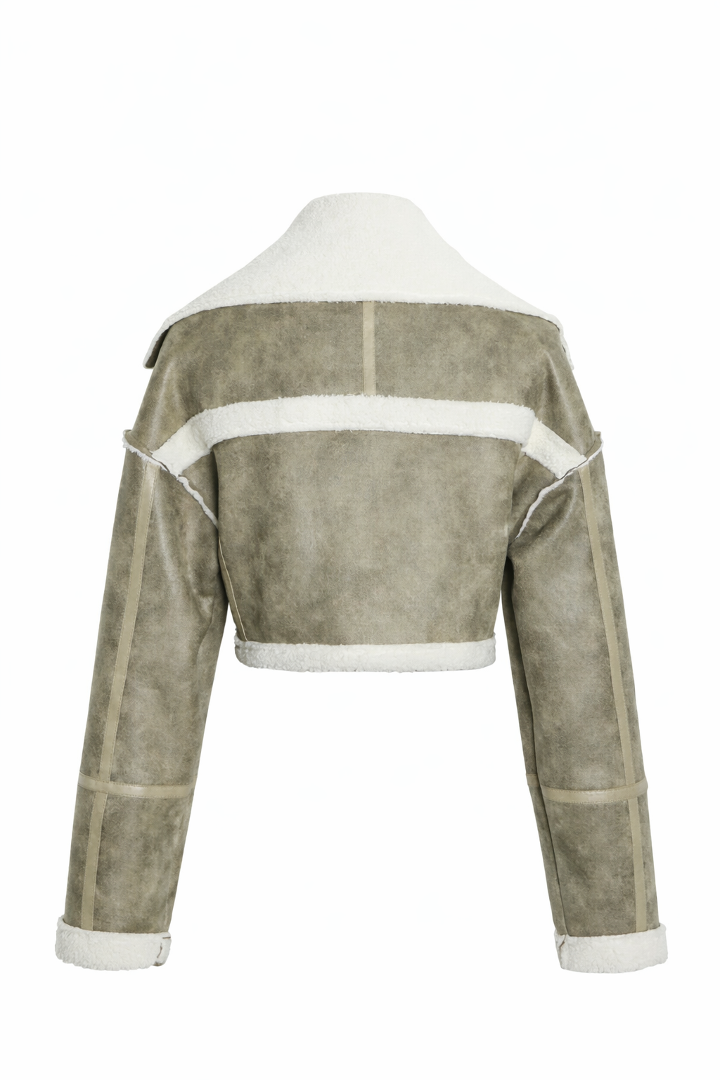 CROPPED SHEARLING AVIATOR JACKET