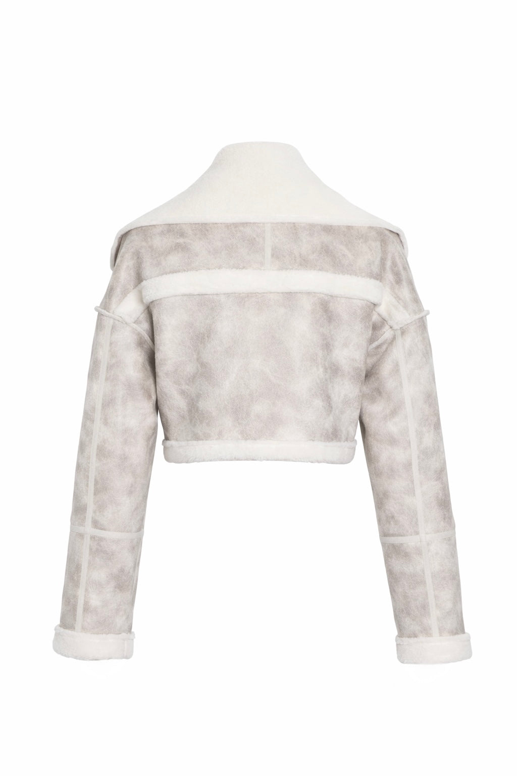 CROPPED SHEARLING AVIATOR JACKET