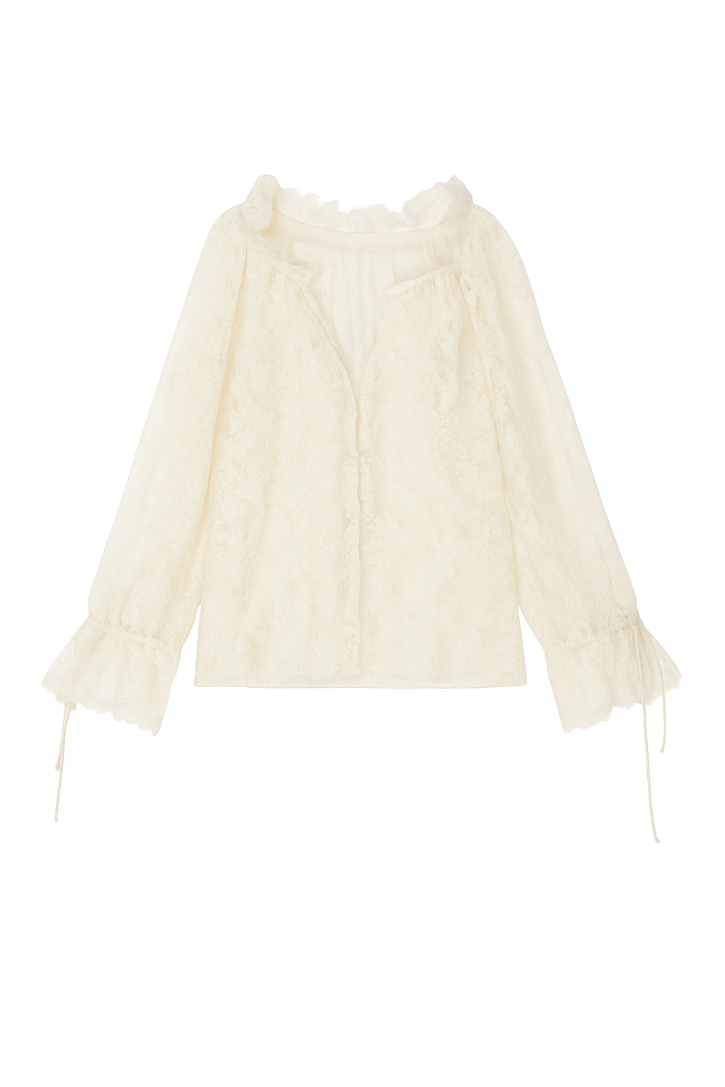 SHEER LACE BLACK BLOUSE