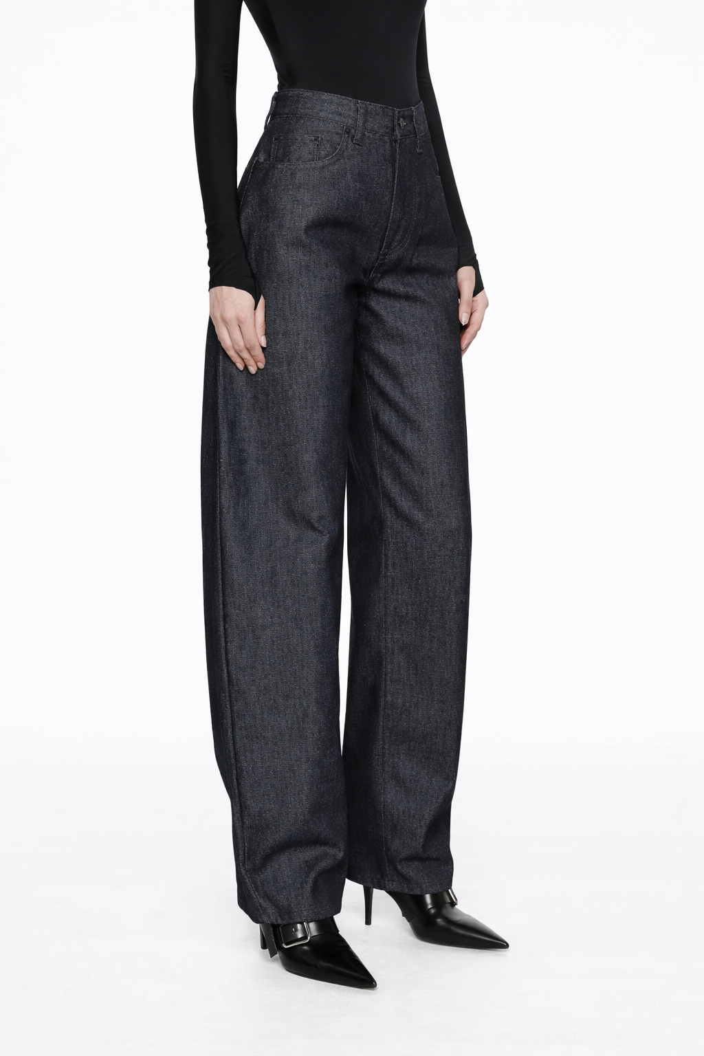 HIGH-WAIST CORSET WIDE LEG JEANS