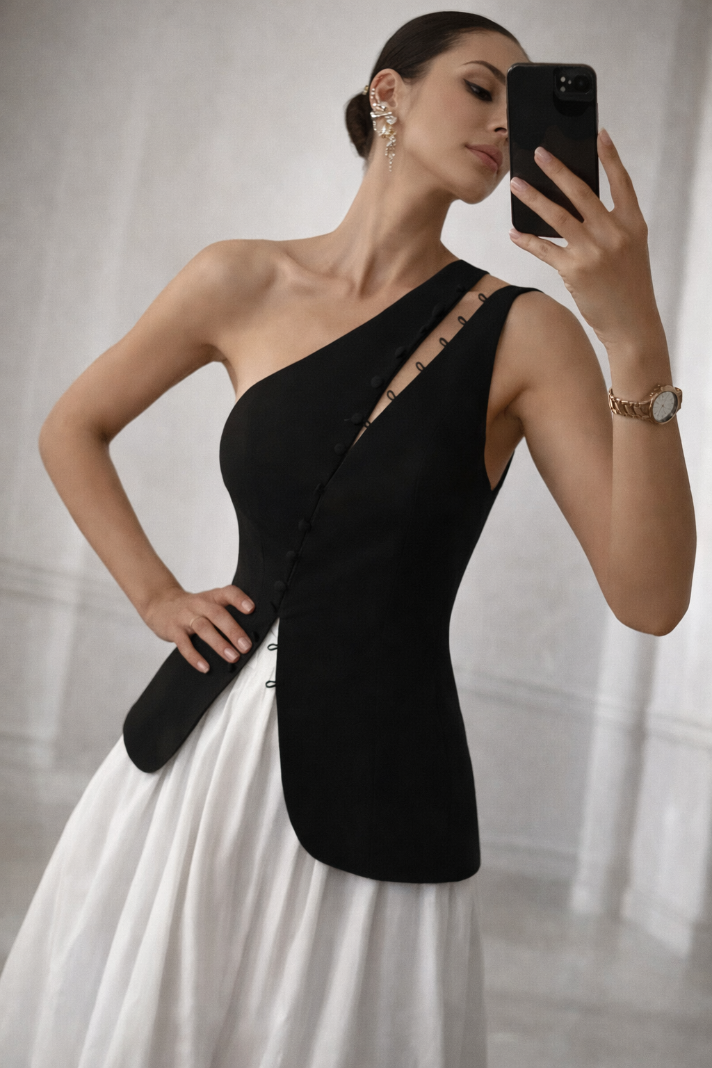 SCULPT ONE SHOULDER TOP