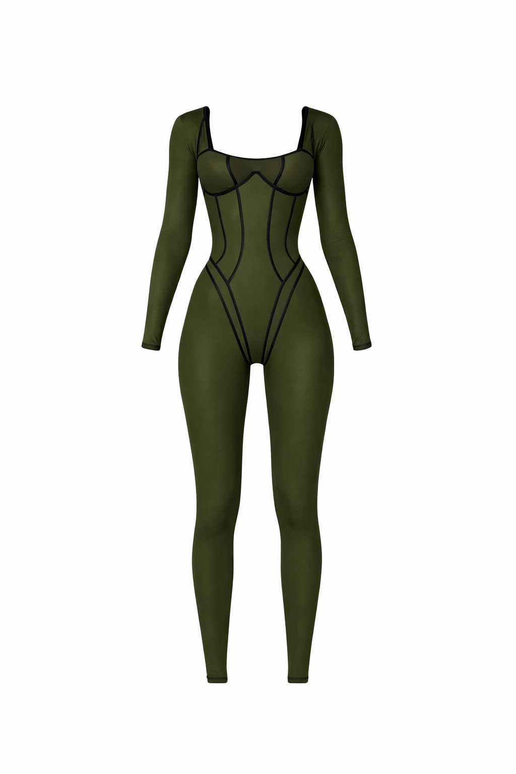 SEMI-TRANSPARENT MESH JUMPSUIT