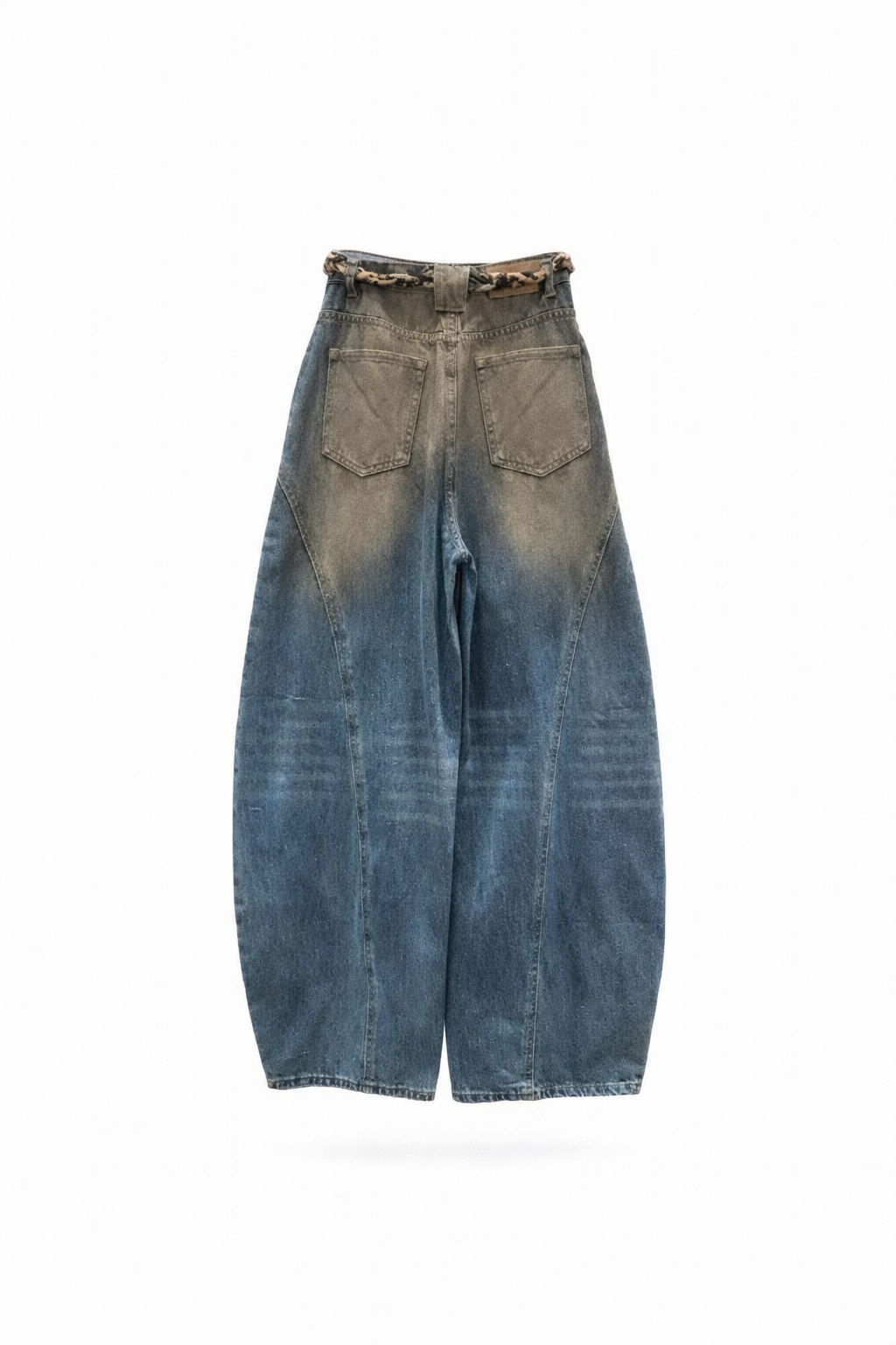 DISTRESSED PANEL DENIM PANTS