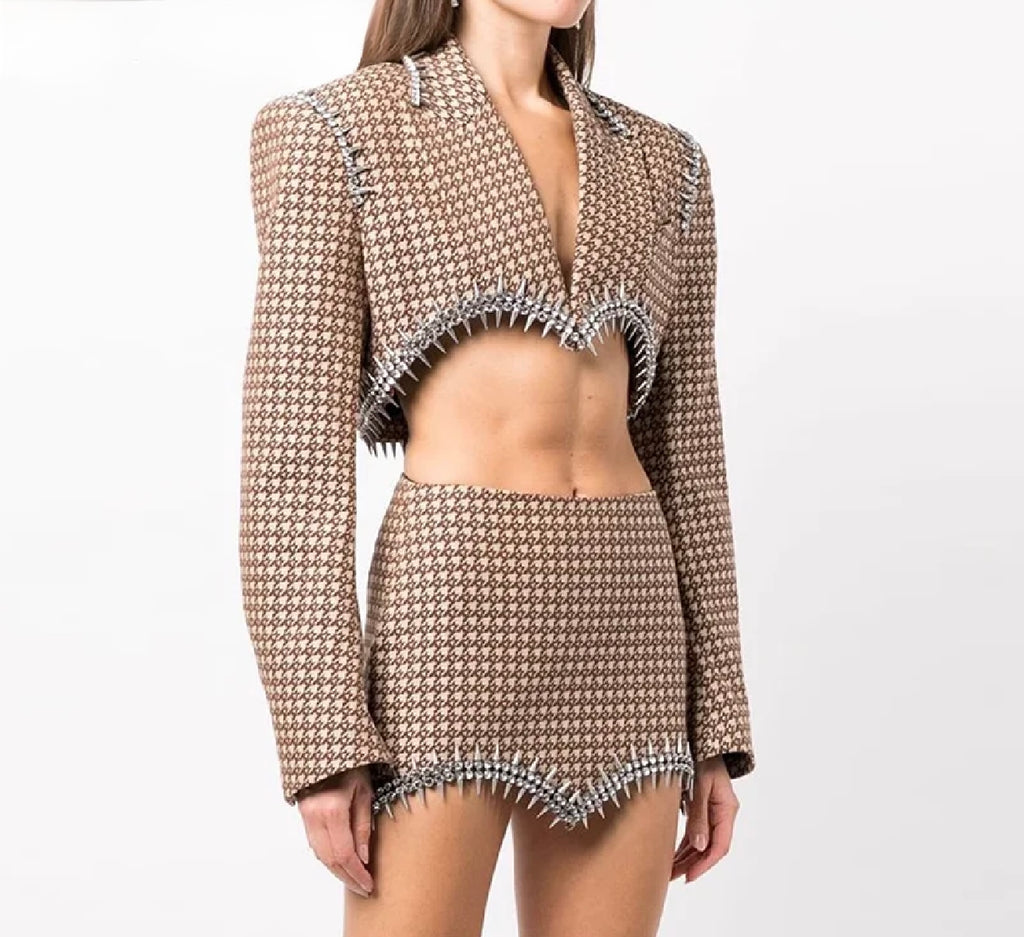 HOUNDSTOOTH CRYSTAL TRIM SET