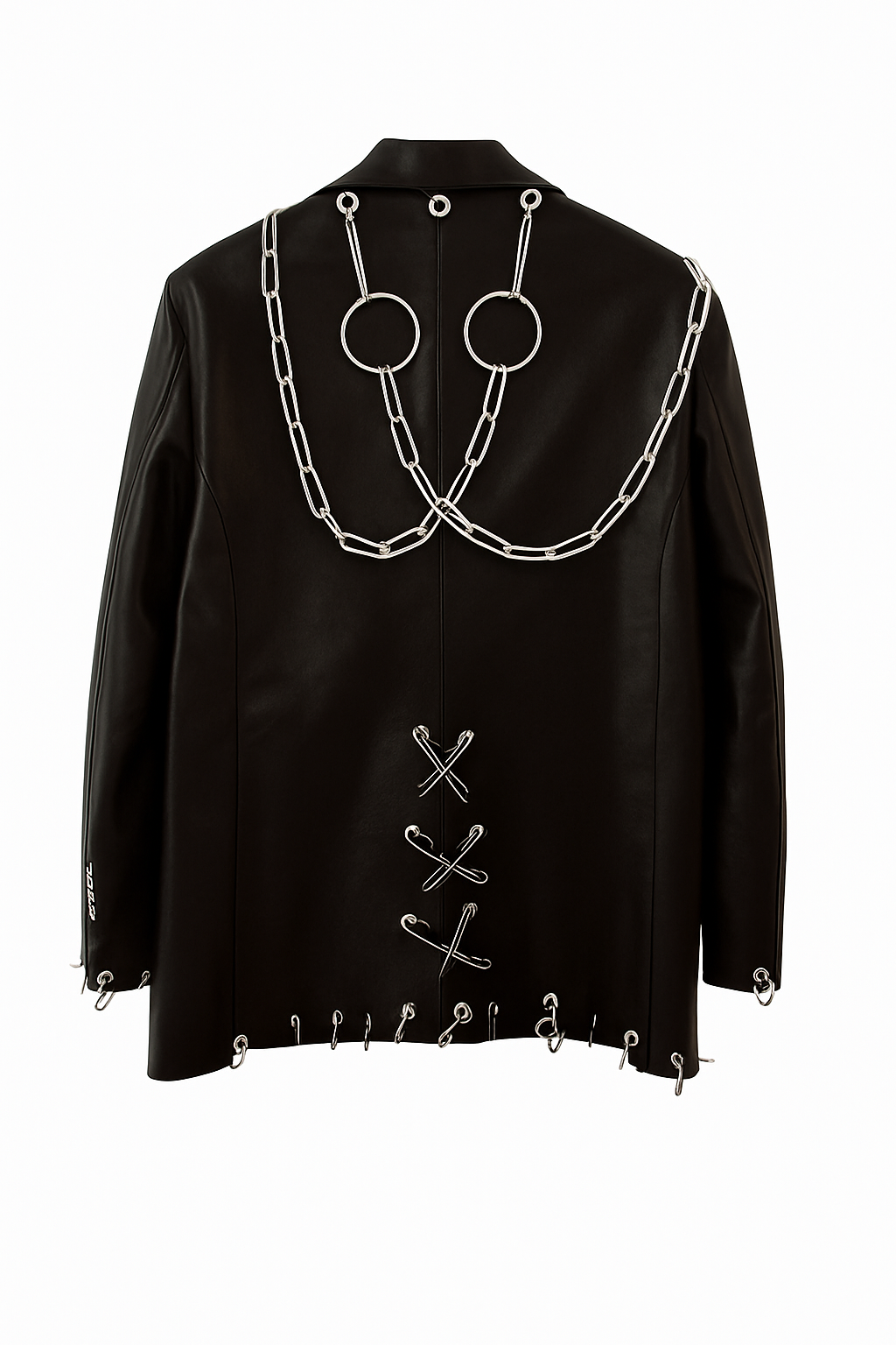 CHAIN PUNK LEATHER BLAZER