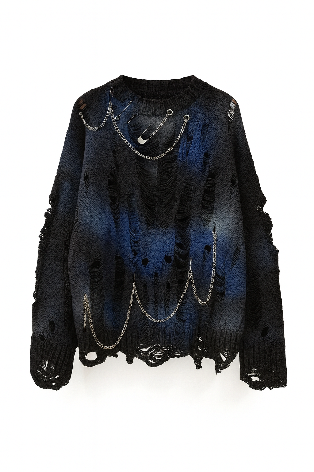 DESTROYED GRUNGE CHAIN SWEATER