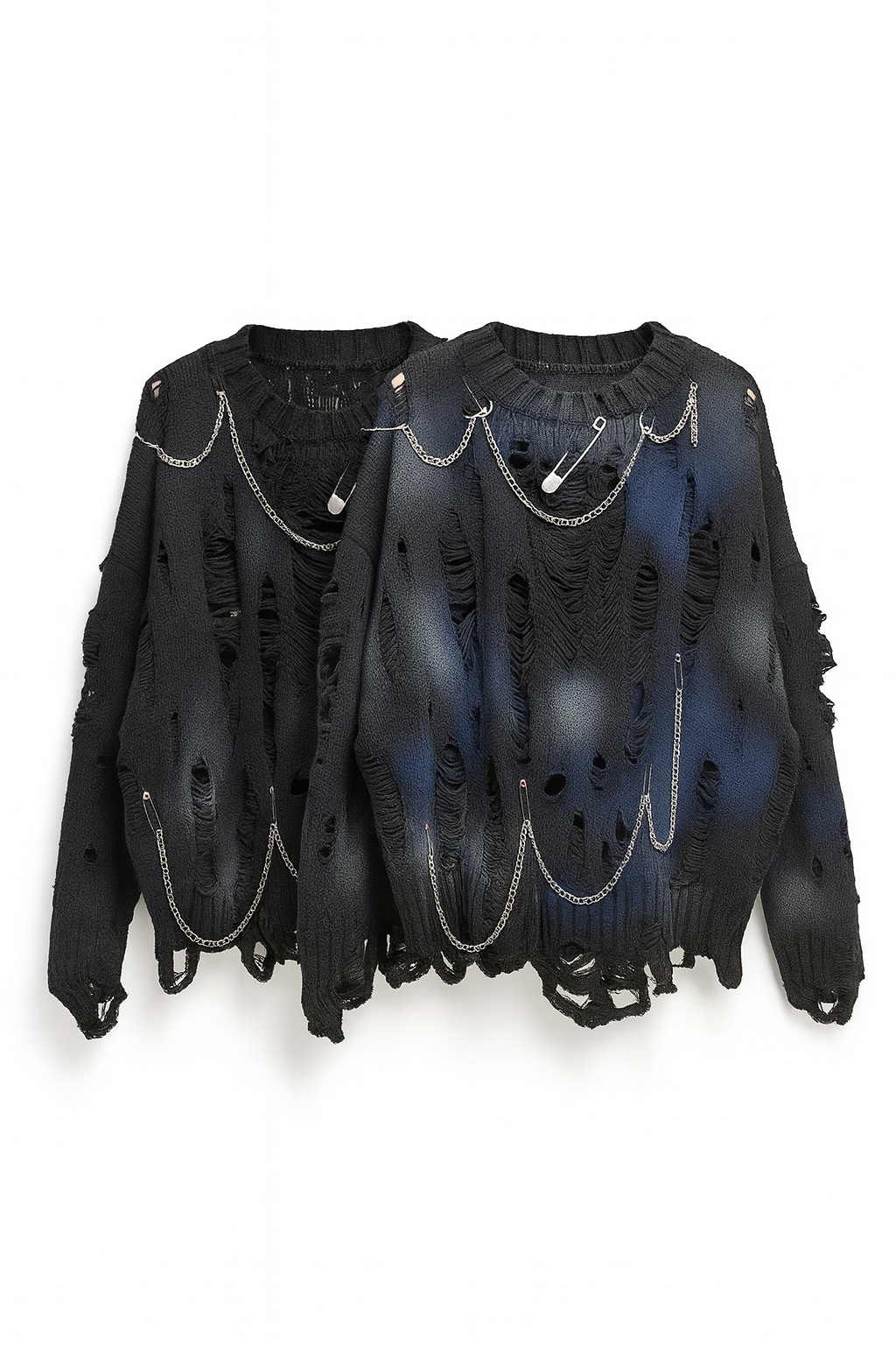 DESTROYED GRUNGE CHAIN SWEATER