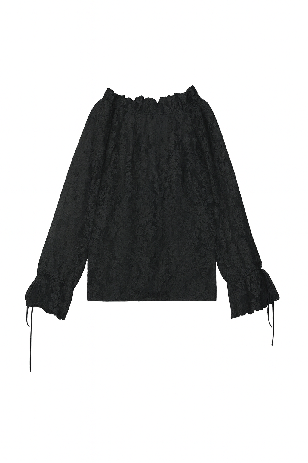 SHEER LACE BLACK BLOUSE