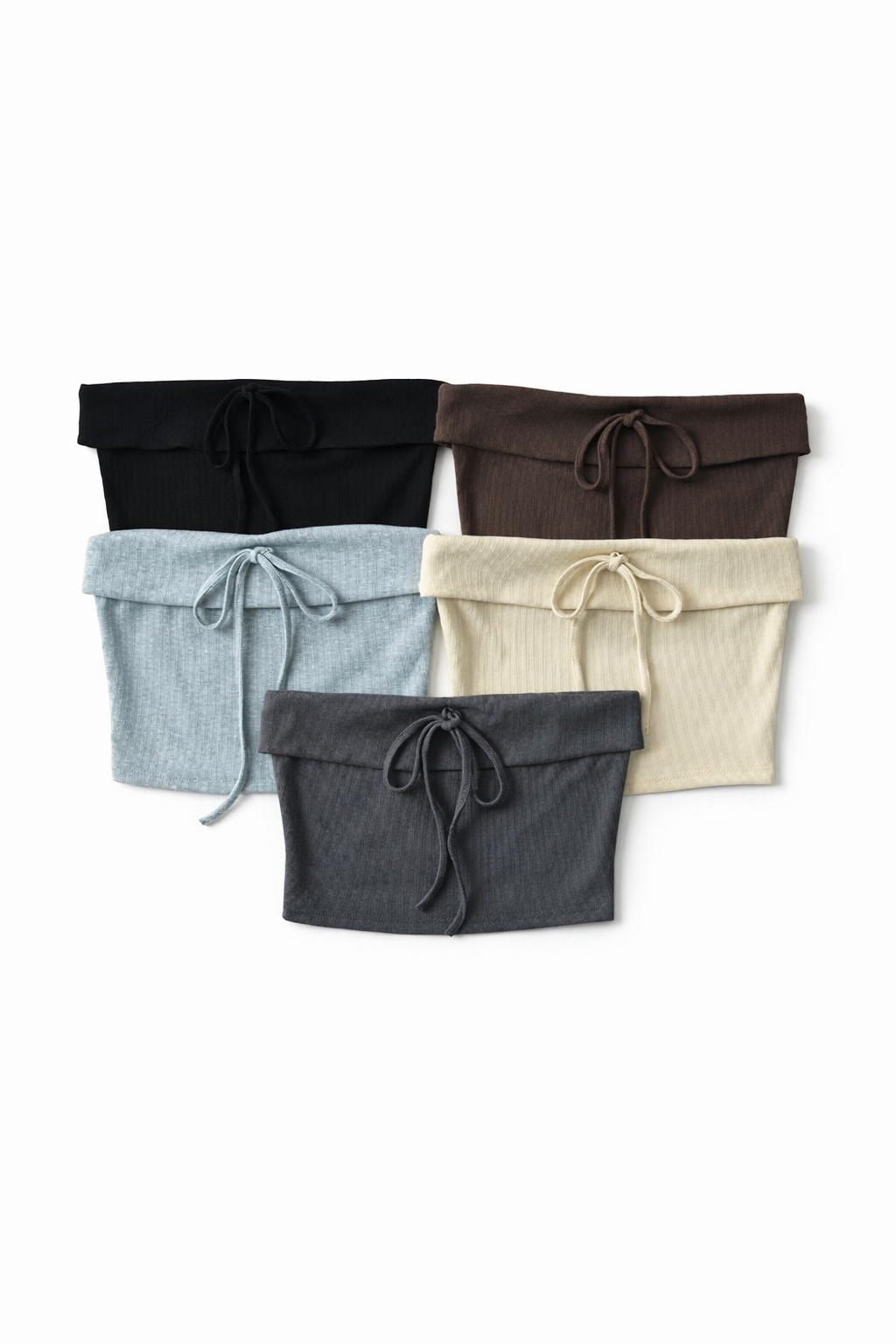 RIBBED STRAPLESS LOUNGE SET