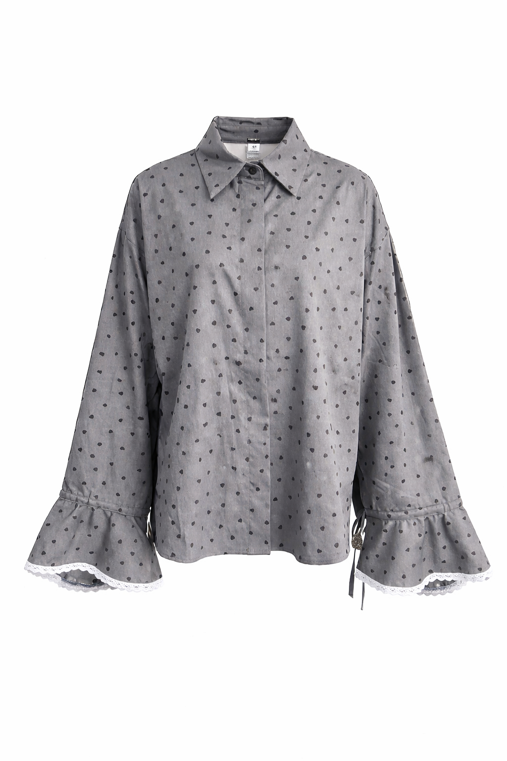 HEART PRINT OVERSIZED BLOUSE