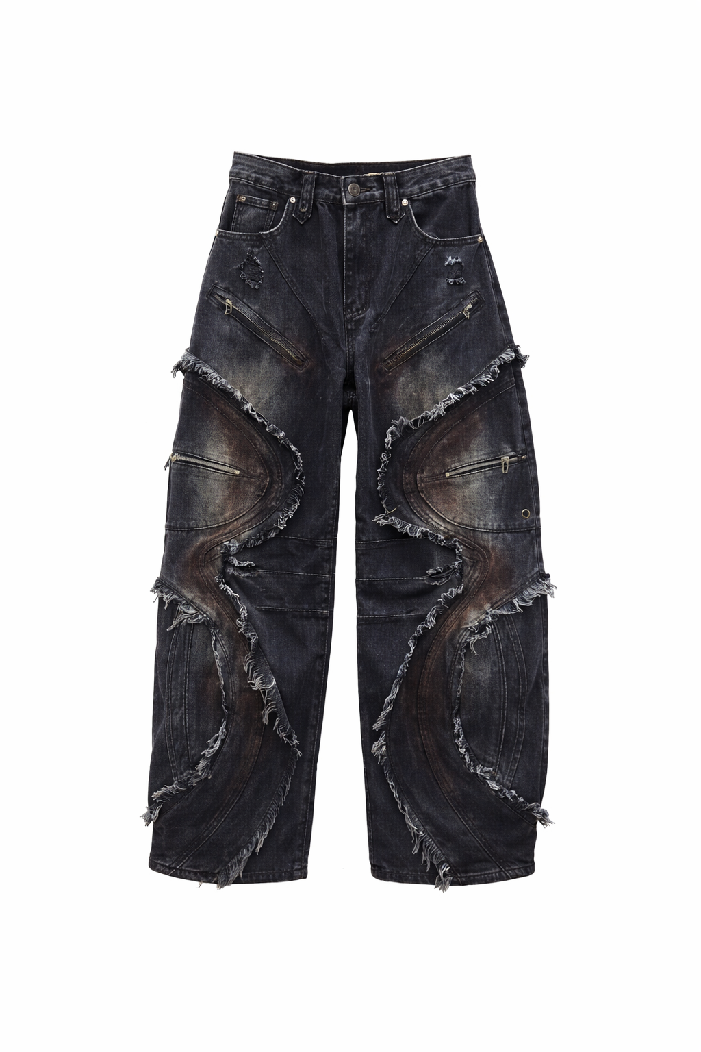 WAVE PANEL DISTRESSED JEANS