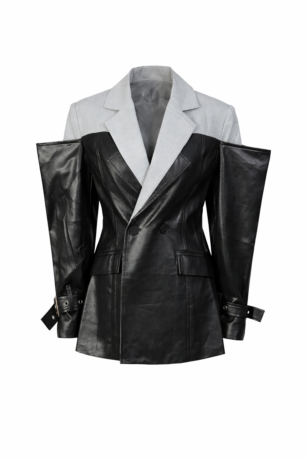 SCULPTED LEATHER BLAZER