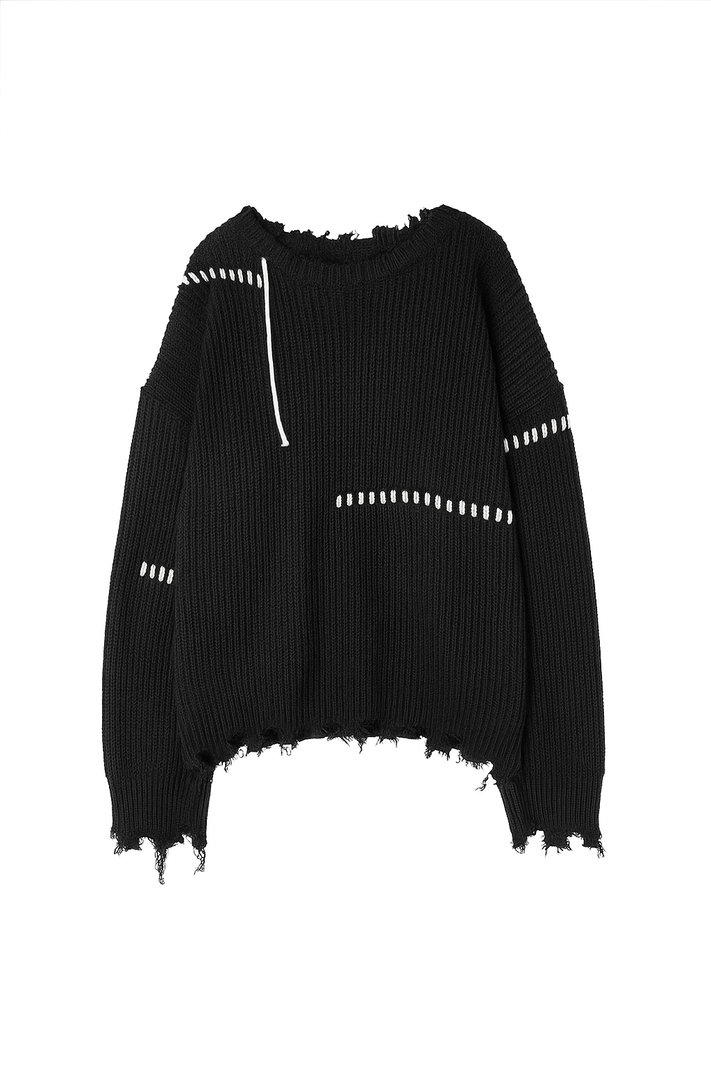 DISTRESSED STITCH KNIT SWEATER