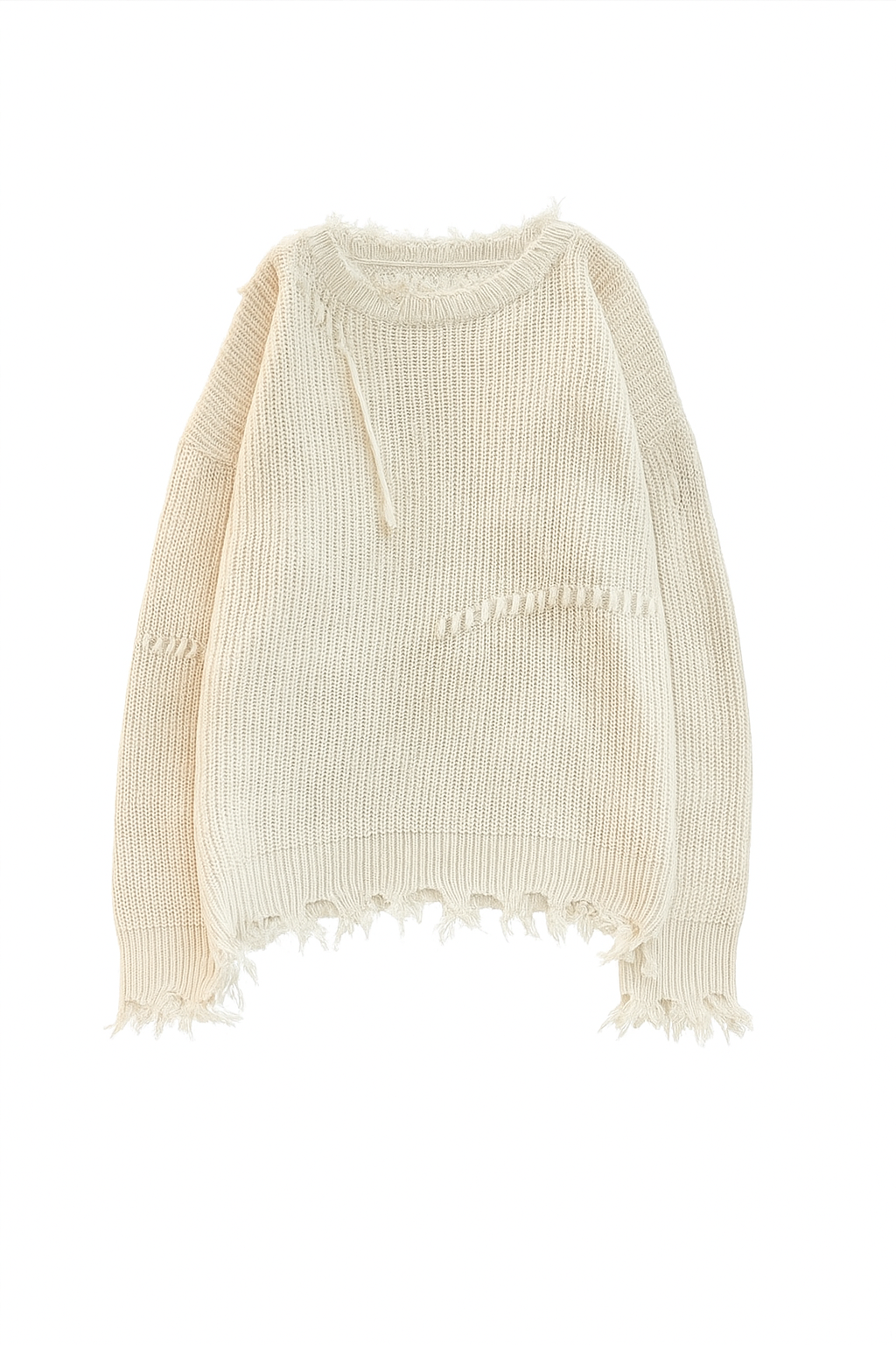 DISTRESSED STITCH KNIT SWEATER