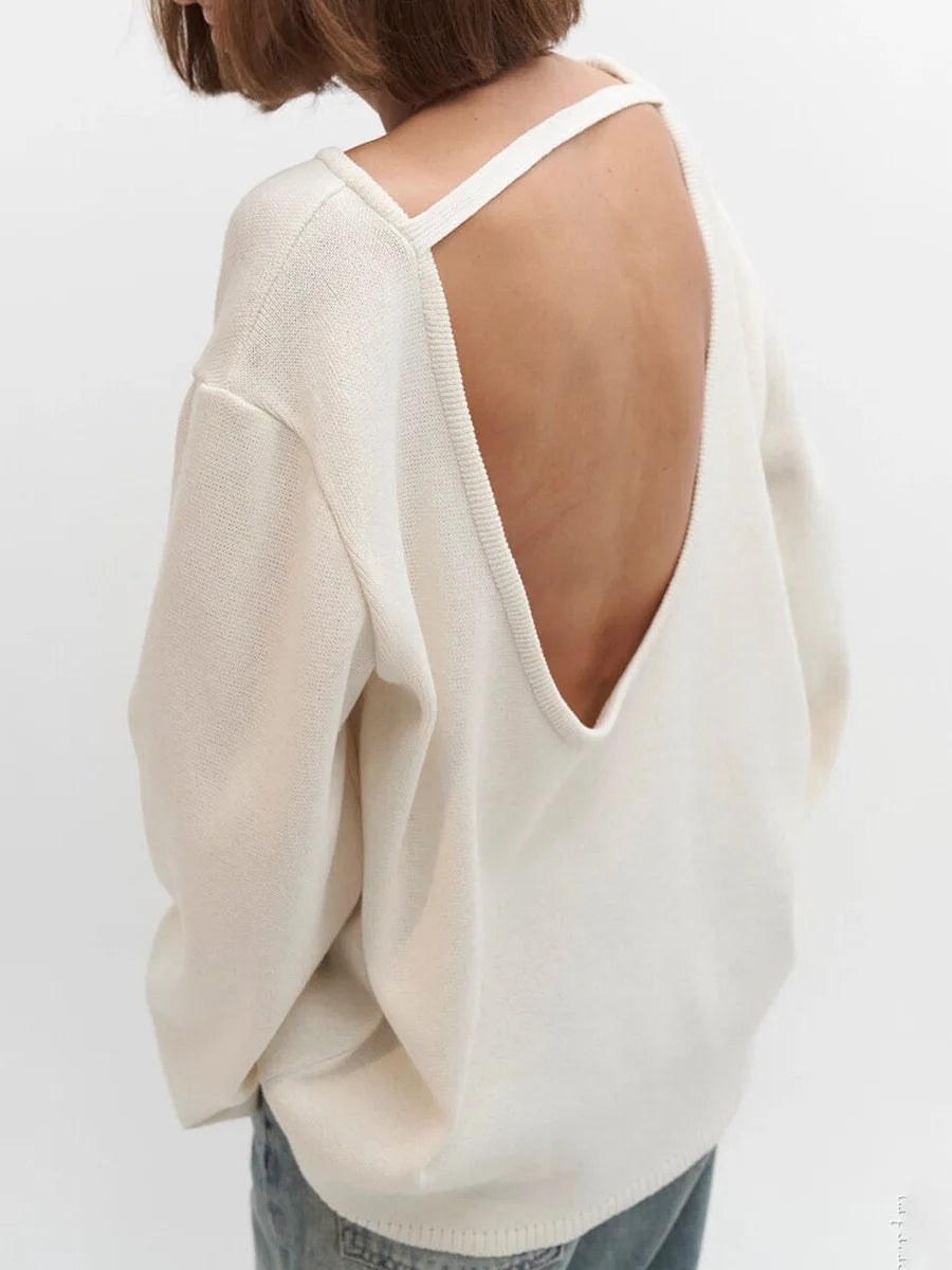 OPEN-BACK RELAXED SWEATER