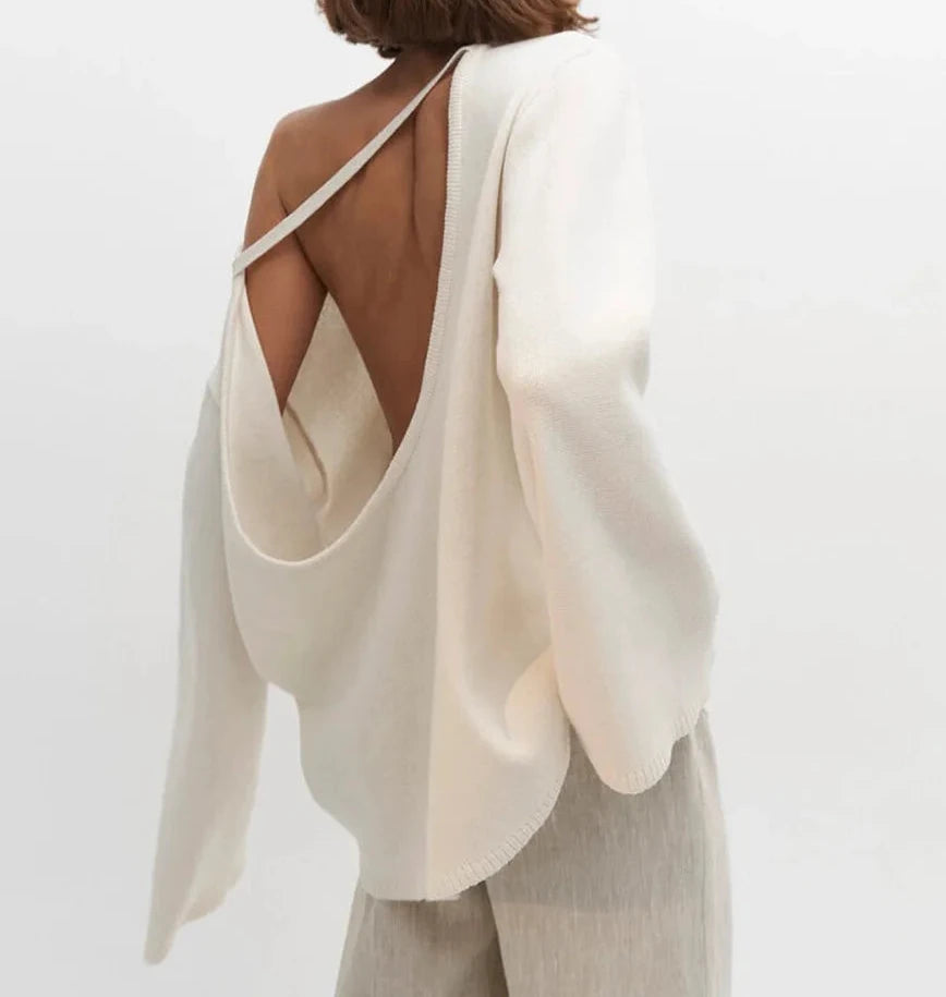 OPEN-BACK RELAXED SWEATER
