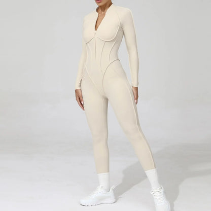 ZIPPER LONG JUMPSUIT