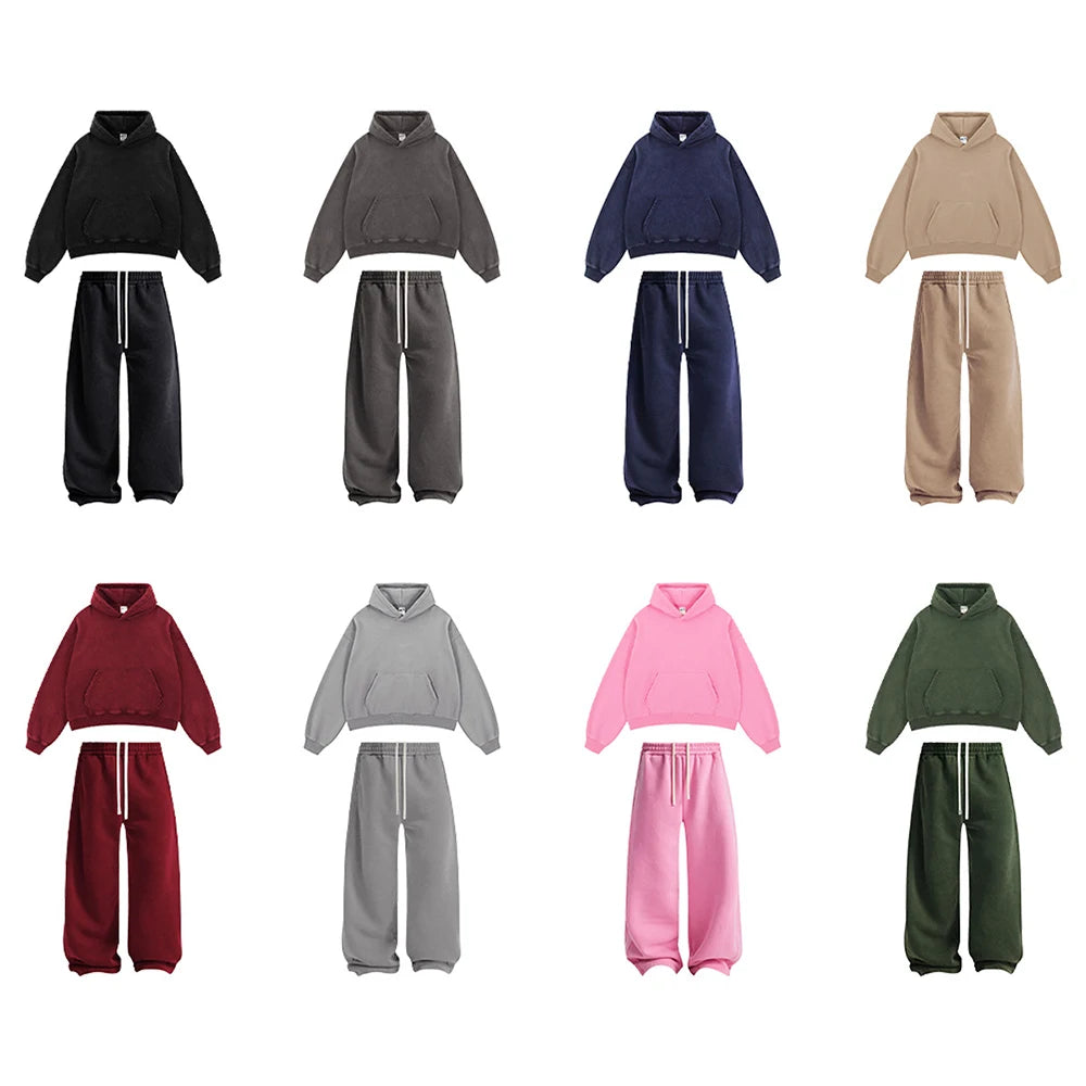 WASHED FLEECE HOODIES AND SWEATPANTS