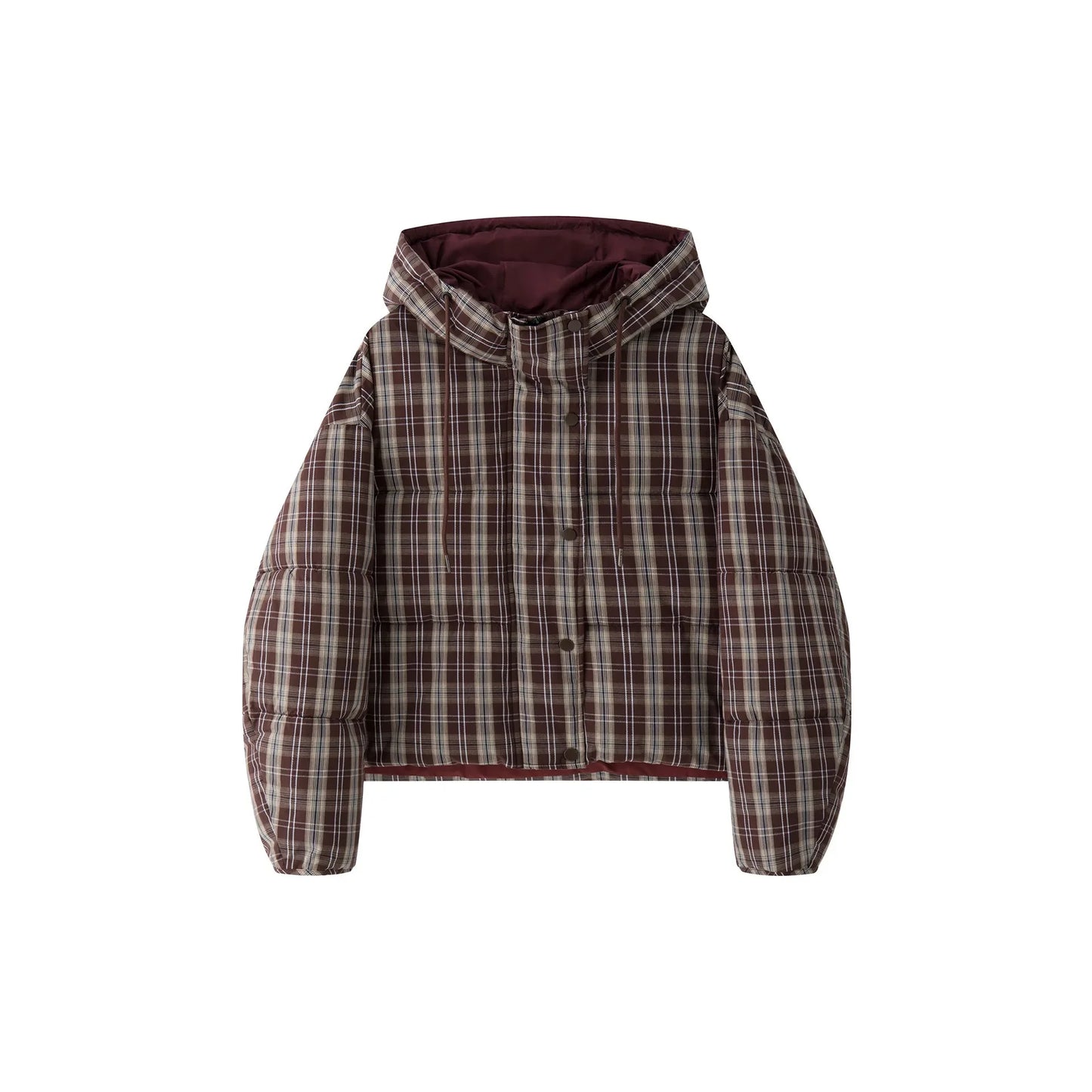 CHECKED HOODED JACKET