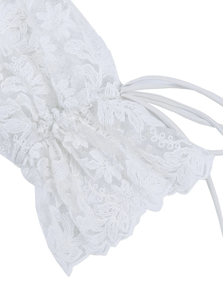 SHEER LACE BLACK BLOUSE