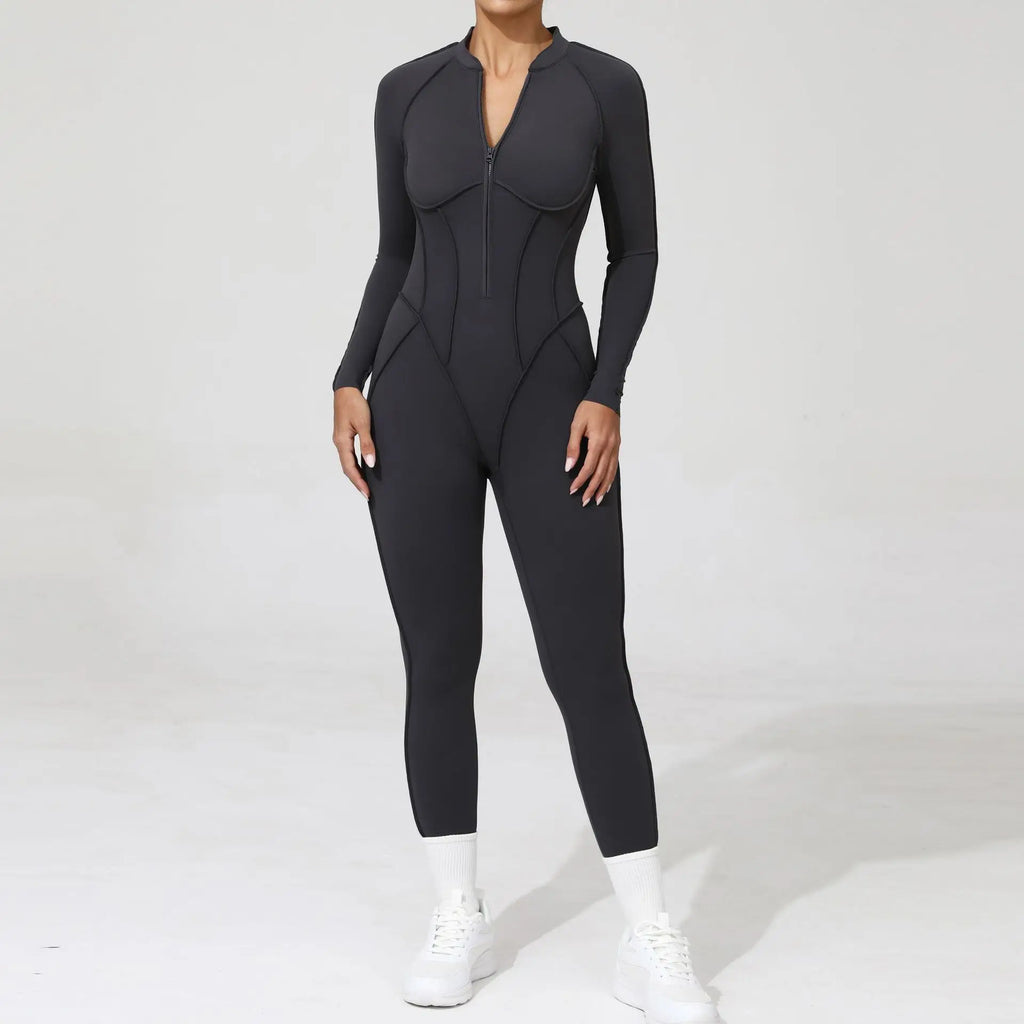 ZIPPER LONG JUMPSUIT