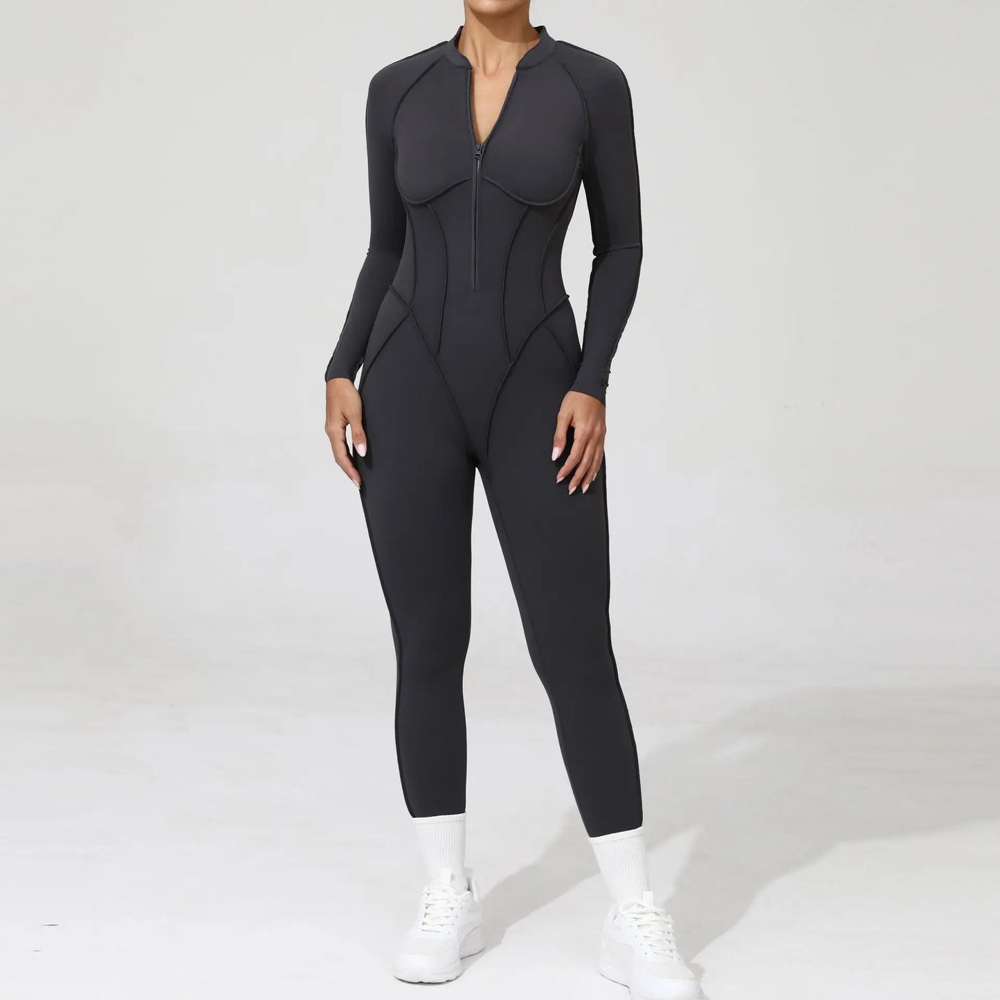 ZIPPER LONG JUMPSUIT