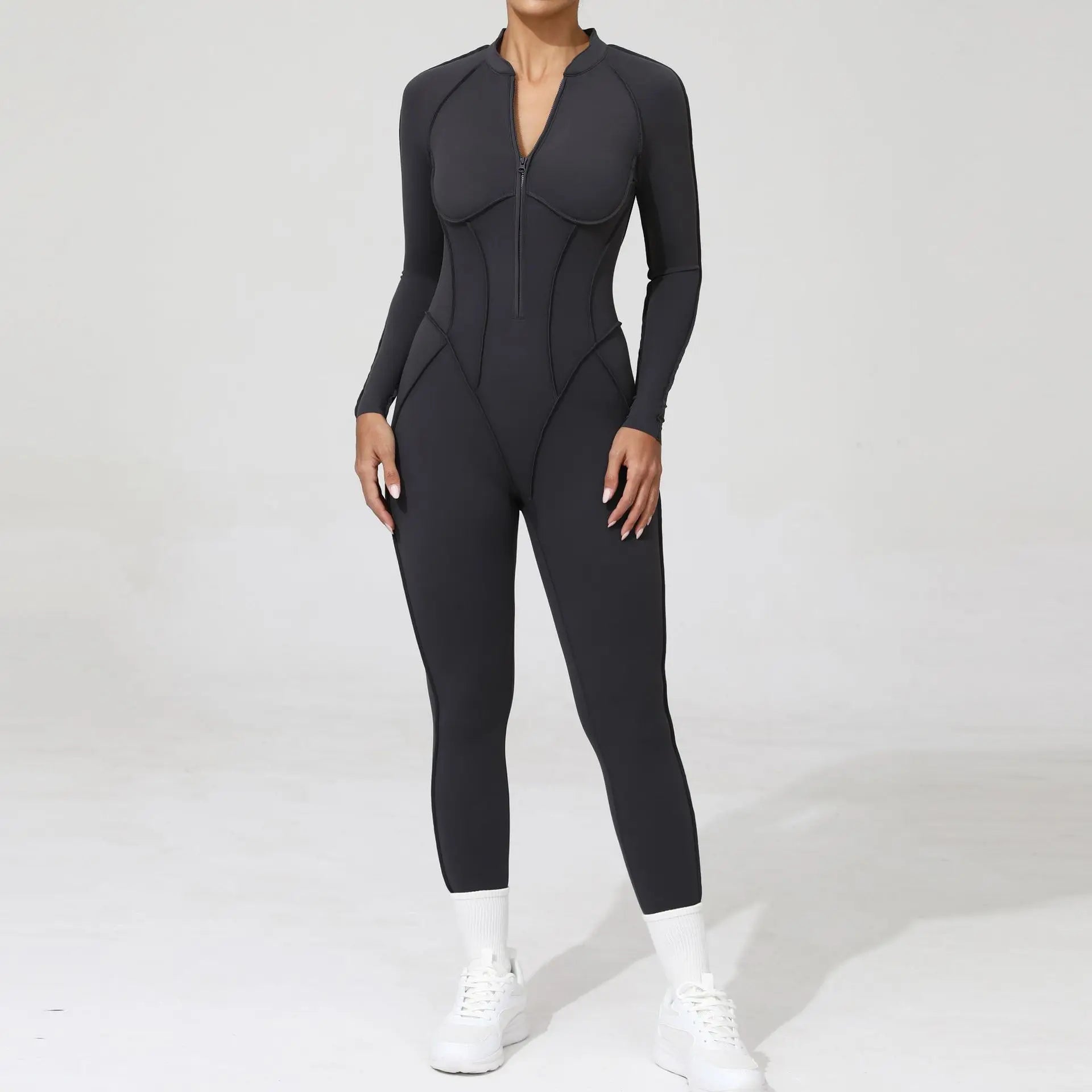 ZIPPER LONG JUMPSUIT