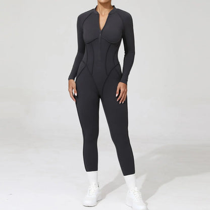 ZIPPER LONG JUMPSUIT