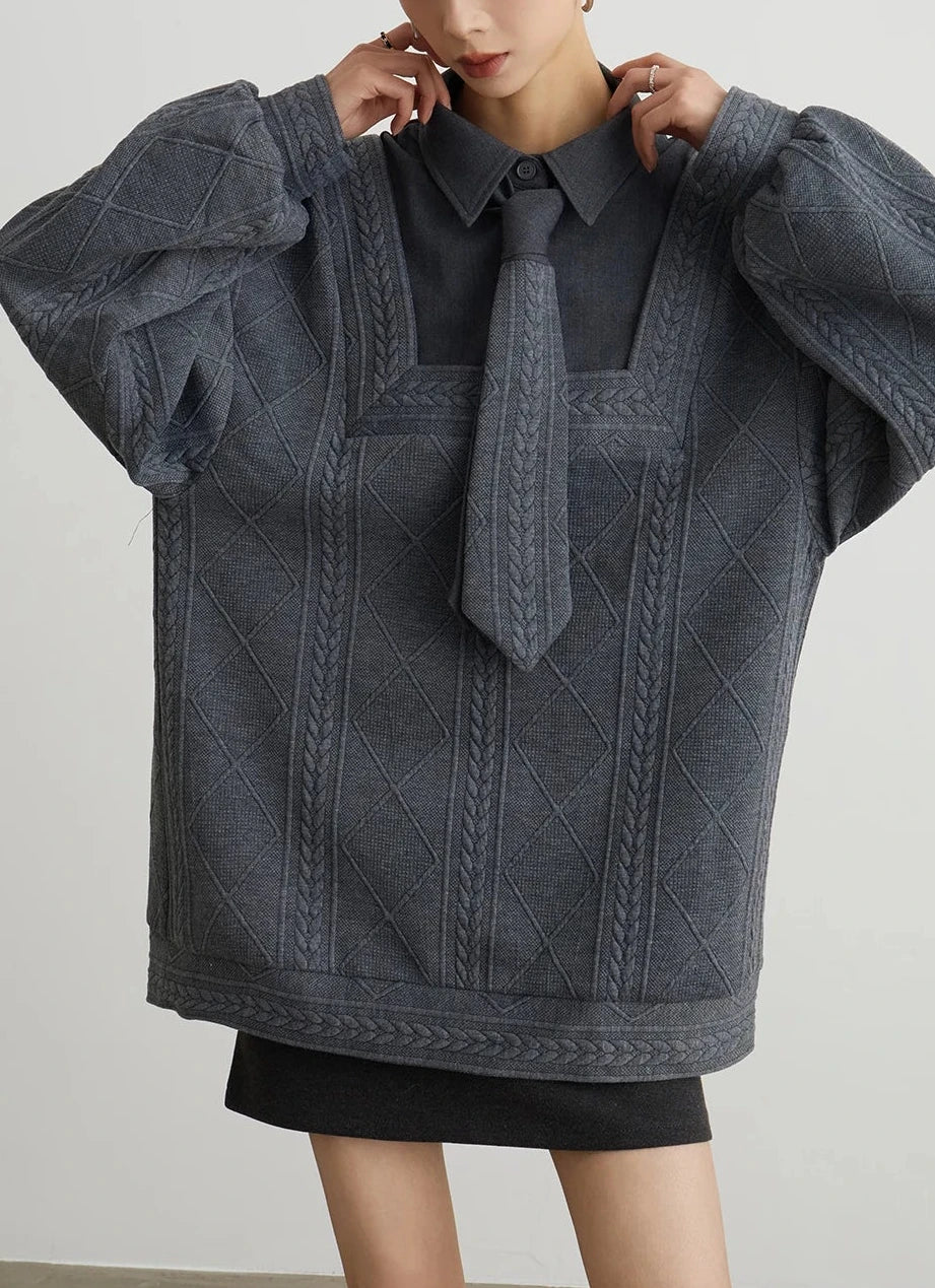 PULLOVER KNIT WITH TIE