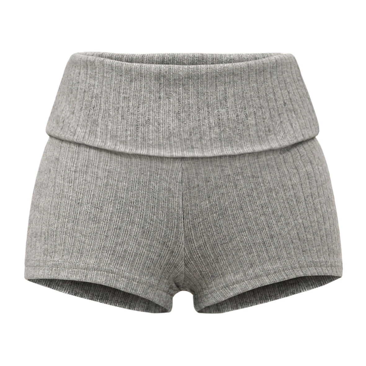 RIBBED HIGH-WAIST KNIT SHORTS