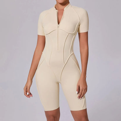 ZIPPER SHORT JUMPSUIT