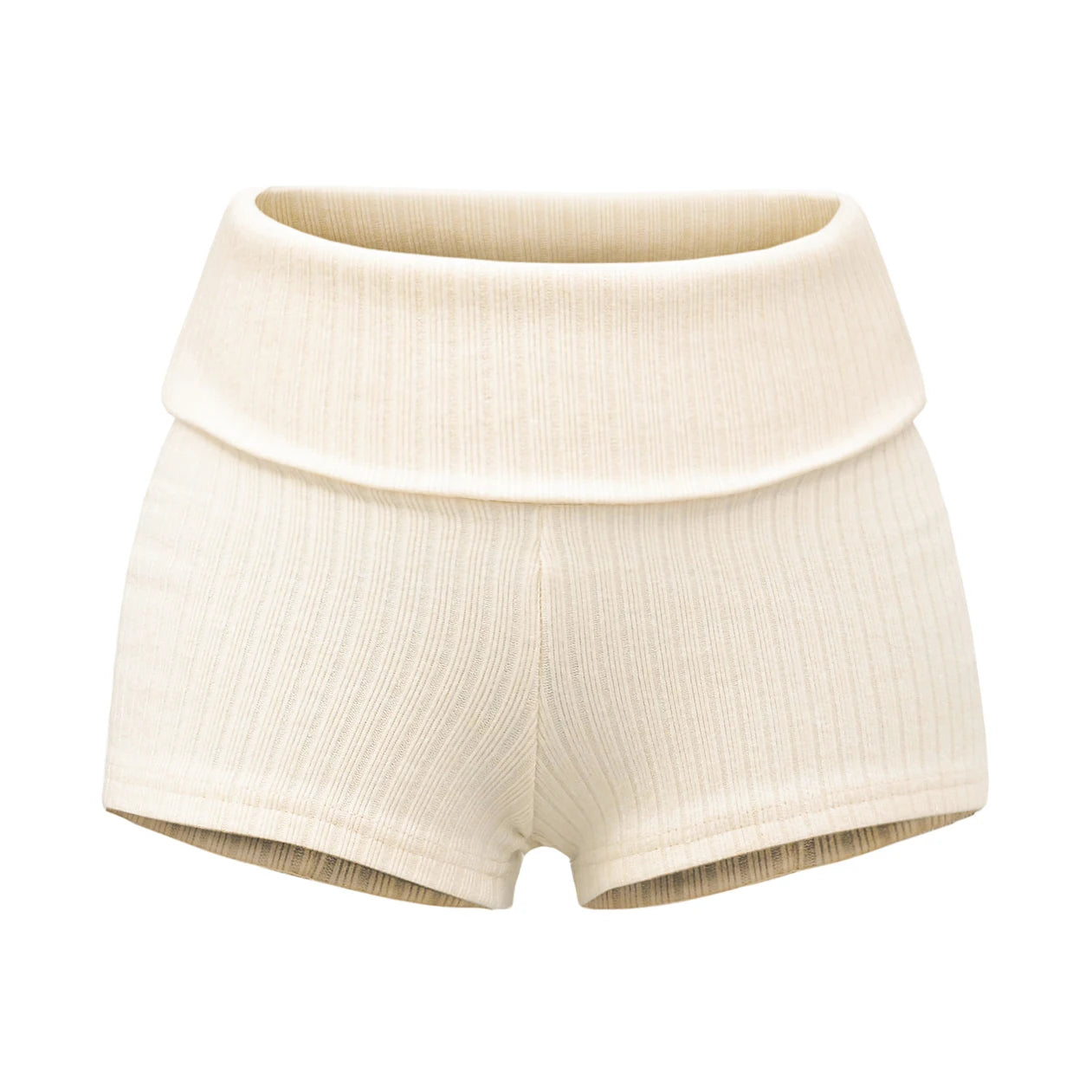 RIBBED HIGH-WAIST KNIT SHORTS
