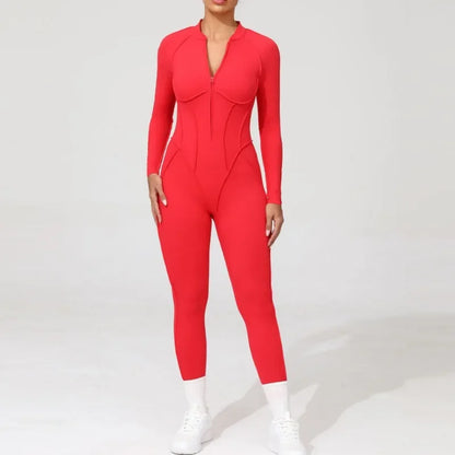 ZIPPER LONG JUMPSUIT