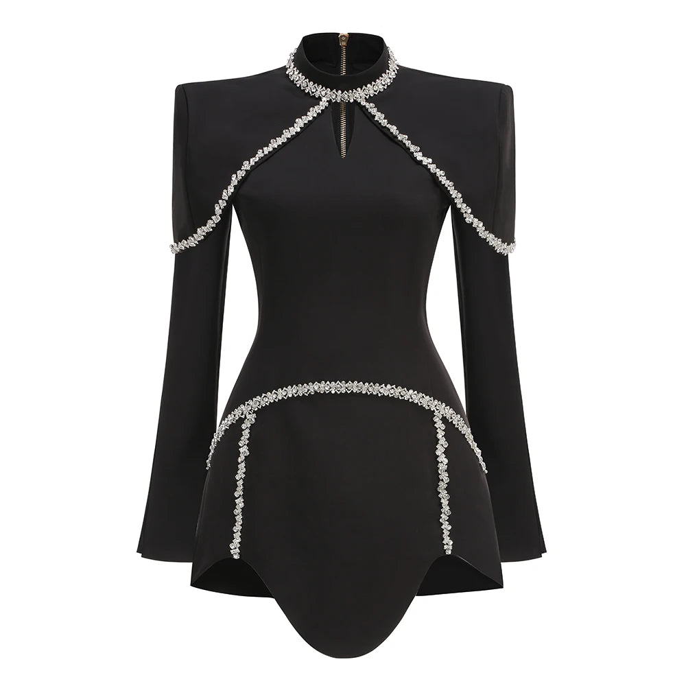 CRYSTAL SCULPT MINI DRESS