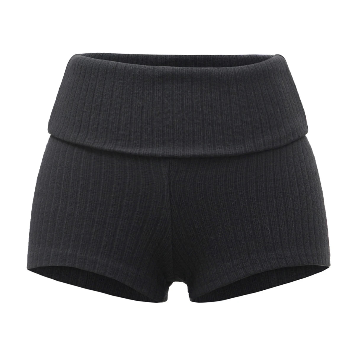 RIBBED HIGH-WAIST KNIT SHORTS