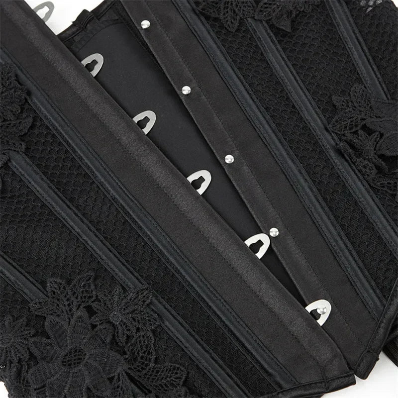 NOIR LACE MESH CORSET