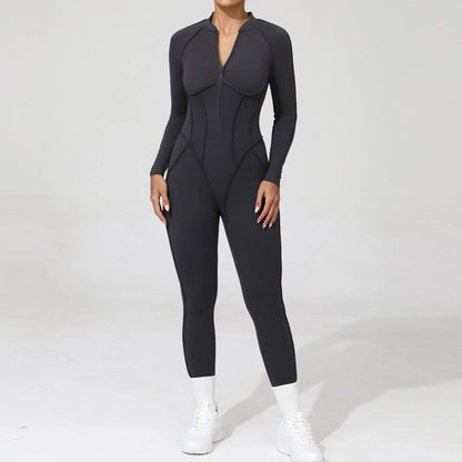 ZIPPER LONG JUMPSUIT