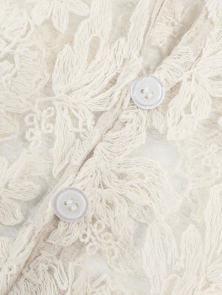 SHEER LACE BLACK BLOUSE