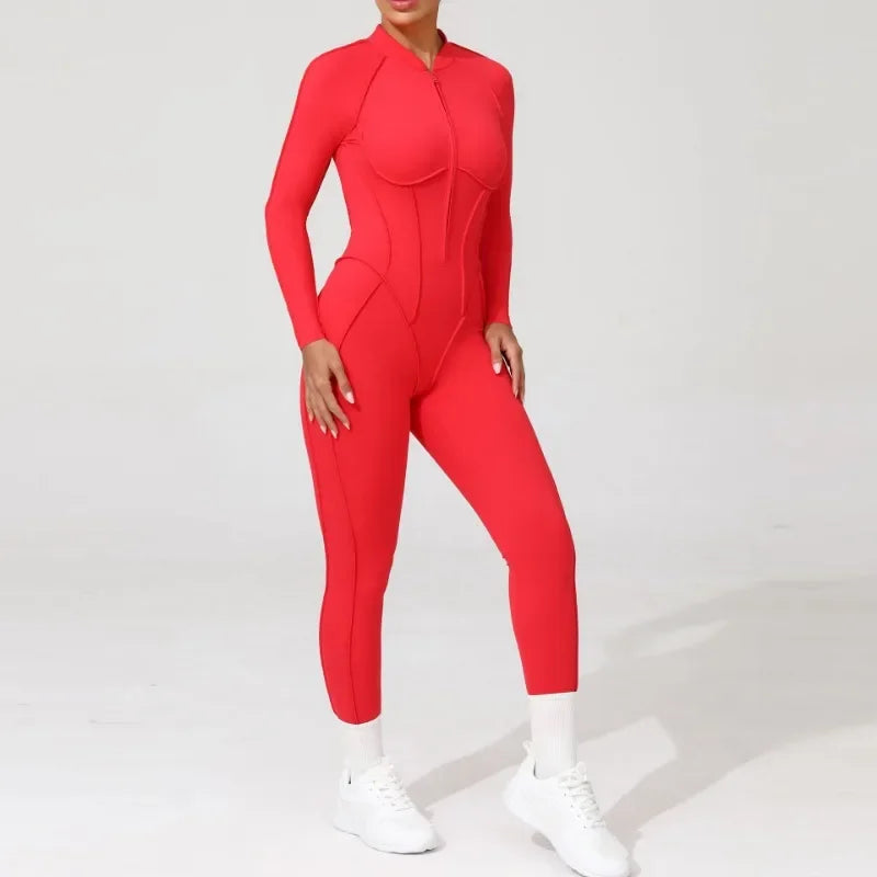 ZIPPER LONG JUMPSUIT